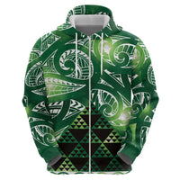 Matariki New Zealand Hoodie NZ Niho Taniwha Maori New Year Green Galaxy