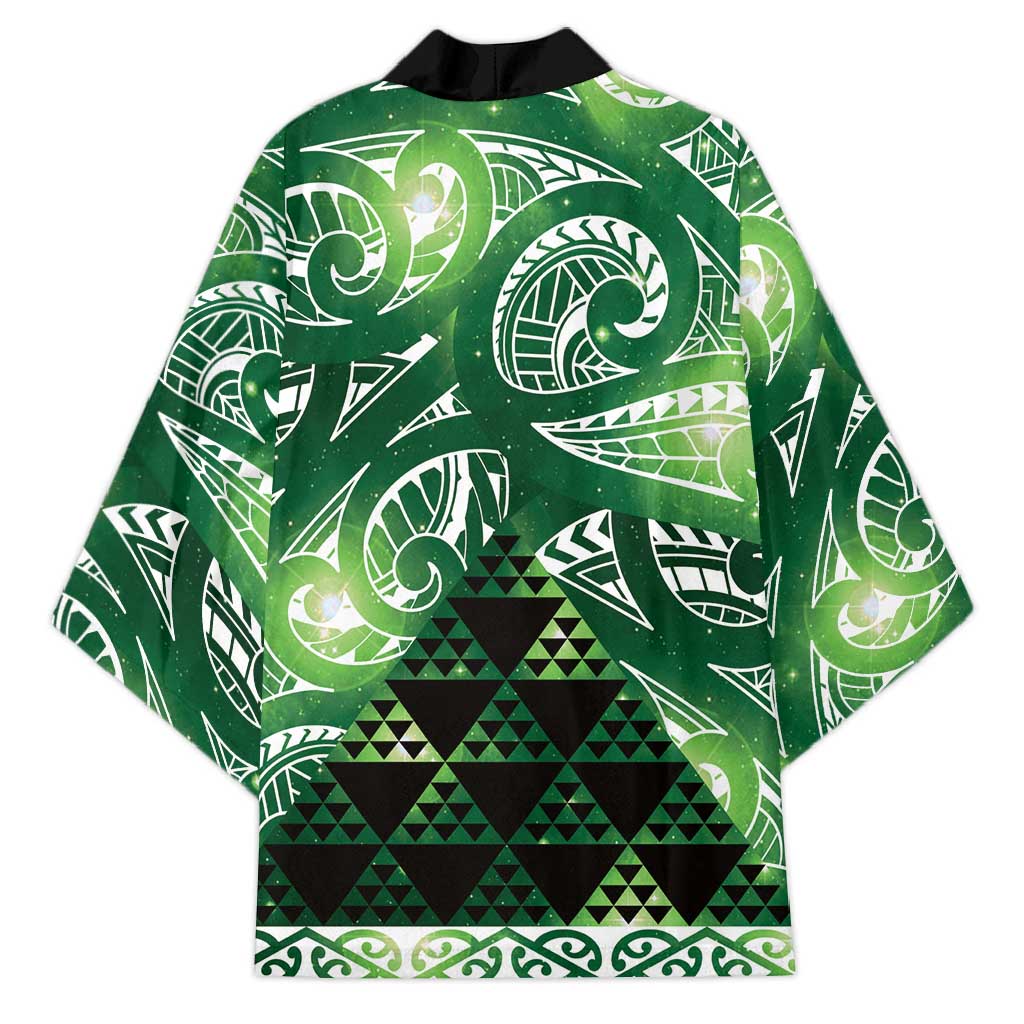 Matariki New Zealand Kimono NZ Niho Taniwha Maori New Year Green Galaxy LT14 - Polynesian Pride