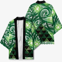 Matariki New Zealand Kimono NZ Niho Taniwha Maori New Year Green Galaxy LT14 - Polynesian Pride