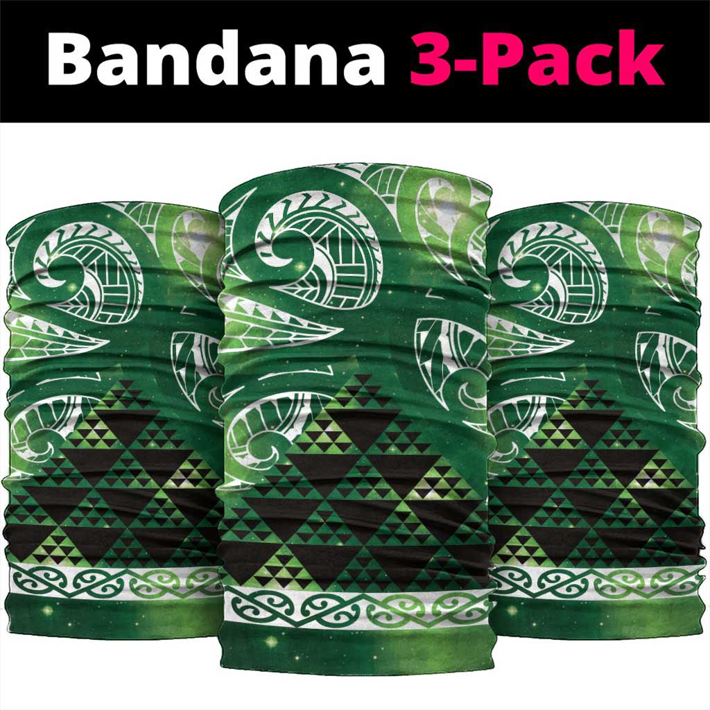 Matariki New Zealand Neck Gaiter NZ Niho Taniwha Maori New Year Green Galaxy