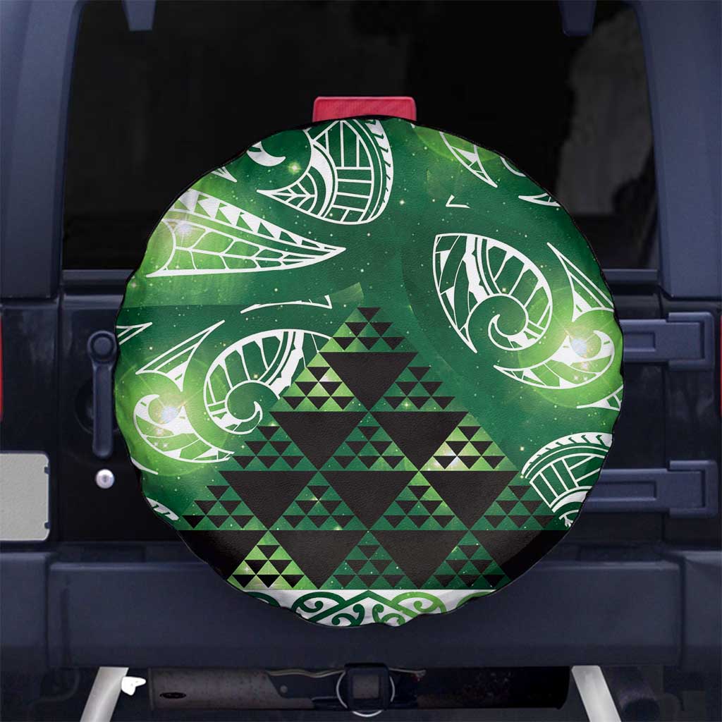 Matariki New Zealand Spare Tire Cover NZ Niho Taniwha Maori New Year Green Galaxy
