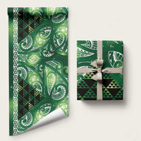 Matariki New Zealand Wrapping Paper NZ Niho Taniwha Maori New Year Green Galaxy LT14 58" × 23" Green - Polynesian Pride