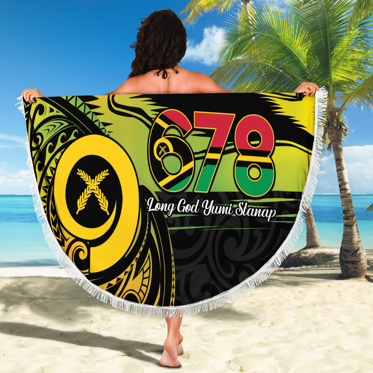 Personalised Vanuatu 678 Beach Blanket Proud To Be A Ni-Van