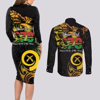 Personalised Vanuatu 678 Couples Matching Long Sleeve Bodycon Dress and Long Sleeve Button Shirt Proud To Be A Ni-Van