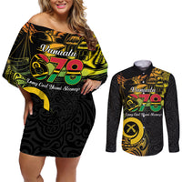 Personalised Vanuatu 678 Couples Matching Off Shoulder Short Dress and Long Sleeve Button Shirt Proud To Be A Ni-Van