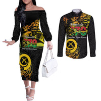 Personalised Vanuatu 678 Couples Matching Off The Shoulder Long Sleeve Dress and Long Sleeve Button Shirt Proud To Be A Ni-Van