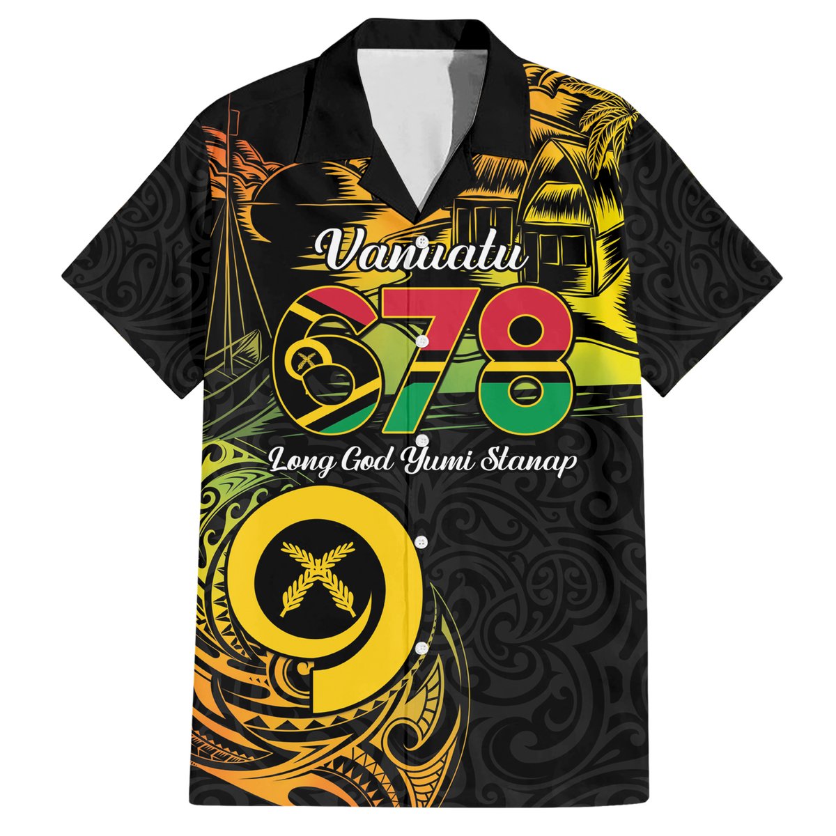 Personalised Vanuatu 678 Hawaiian Shirt Proud To Be A Ni-Van LT14 Black - Polynesian Pride