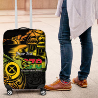 Personalised Vanuatu 678 Luggage Cover Proud To Be A Ni-Van LT14 Black - Polynesian Pride