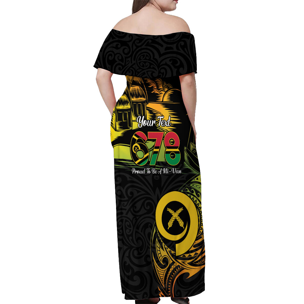 Personalised Vanuatu 678 Off Shoulder Maxi Dress Proud To Be A Ni-Van