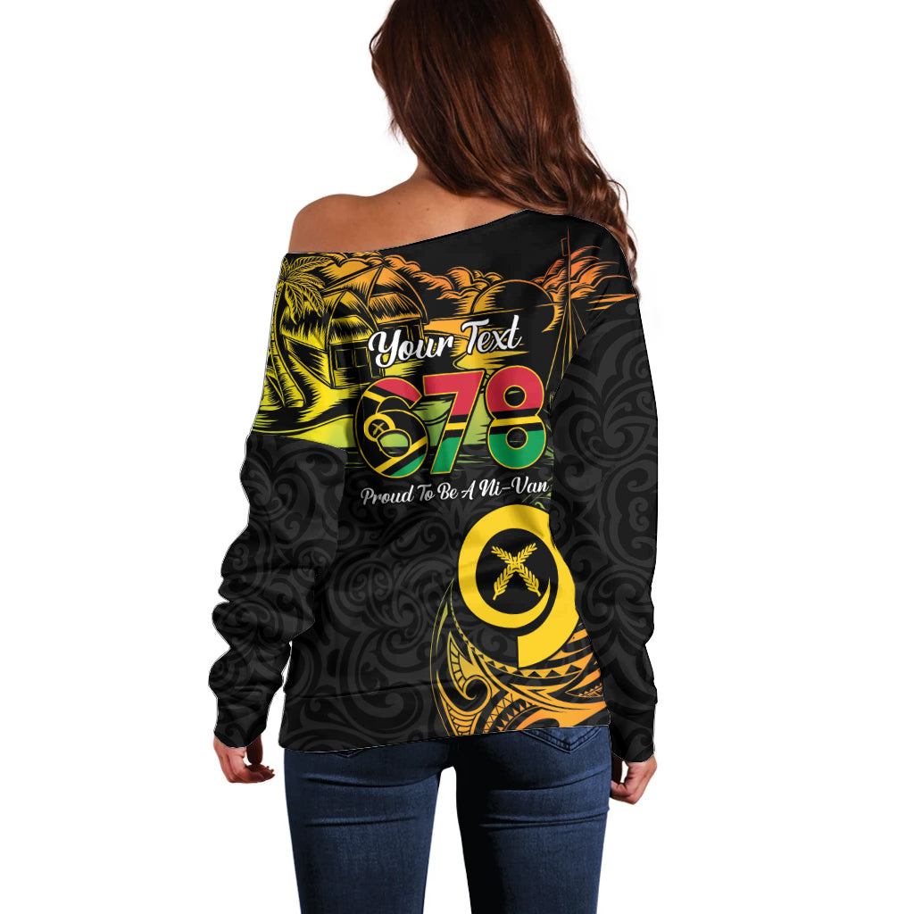Personalised Vanuatu 678 Off Shoulder Sweater Proud To Be A Ni-Van