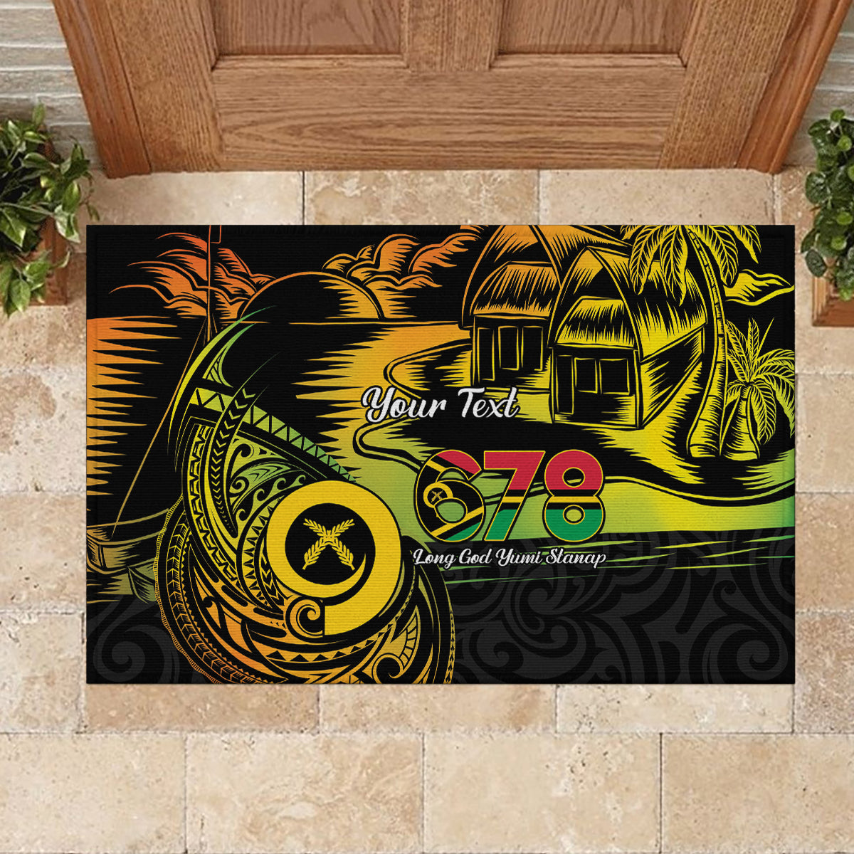 Personalised Vanuatu 678 Rubber Doormat Proud To Be A Ni-Van