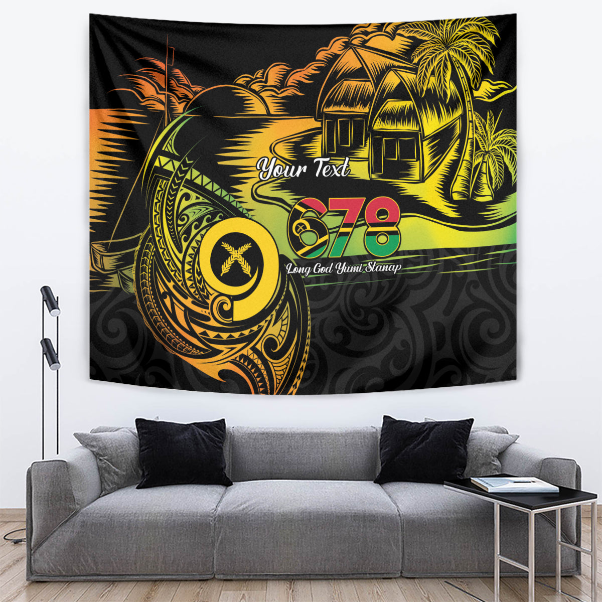 Personalised Vanuatu 678 Tapestry Proud To Be A Ni-Van LT14 Black - Polynesian Pride