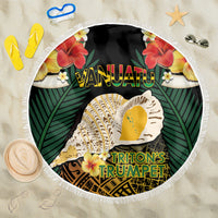 Vanuatu Triton's Trumpet Beach Blanket Tropical Flowers Vanuatuan Map