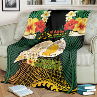 Vanuatu Triton's Trumpet Blanket Tropical Flowers Vanuatuan Map