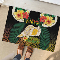 Vanuatu Triton's Trumpet Rubber Doormat Tropical Flowers Vanuatuan Map