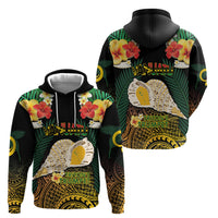 Vanuatu Triton's Trumpet Zip Hoodie Tropical Flowers Vanuatuan Map LT14 - Polynesian Pride