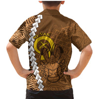 Vanuatu Coconut Crab Family Matching Mermaid Dress and Hawaiian Shirt Ni-Van Tropical Leaves With Sand Drawing Art