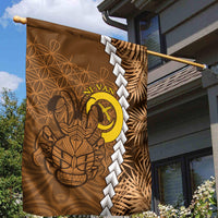 Vanuatu Coconut Crab Garden Flag Ni-Van Tropical Leaves With Sand Drawing Art