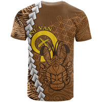 Vanuatu Coconut Crab T Shirt Ni-Van Tropical Leaves With Sand Drawing Art