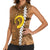 Vanuatu Coconut Crab Women Sleeveless Polo Shirt Ni-Van Tropical Leaves With Sand Drawing Art