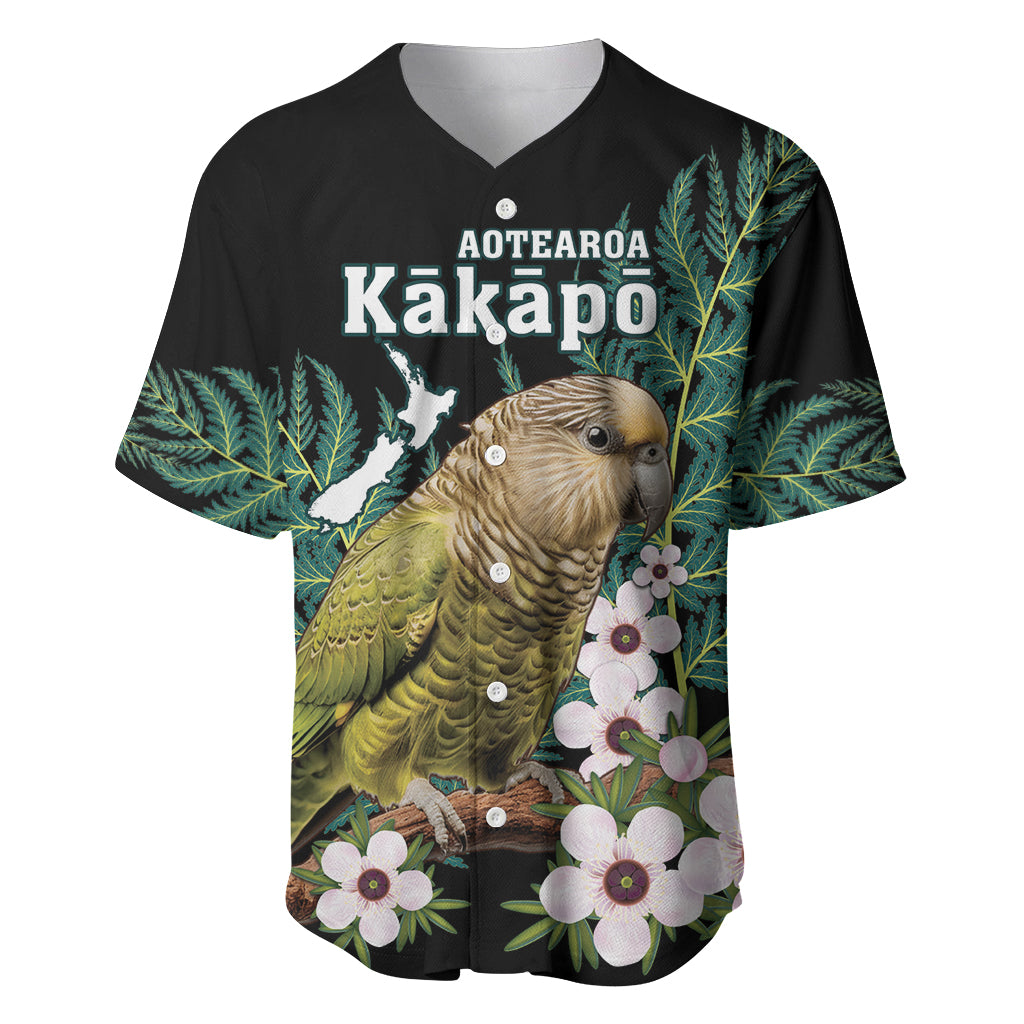 Personalised New Zealand Kakapo Baseball Jersey Aotearoa Fern With Manuka