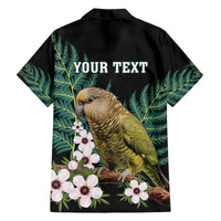 Personalised New Zealand Kakapo Family Matching Off The Shoulder Long Sleeve Dress and Hawaiian Shirt Aotearoa Fern With Manuka LT14 - Polynesian Pride