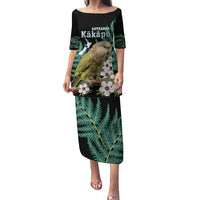 Personalised New Zealand Kakapo Family Matching Puletasi and Hawaiian Shirt Aotearoa Fern With Manuka