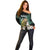 Personalised New Zealand Kakapo Off Shoulder Sweater Aotearoa Fern With Manuka