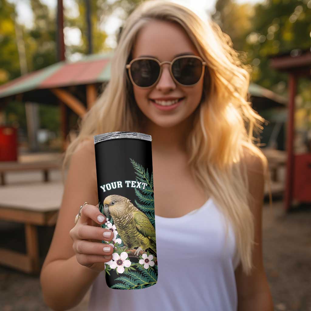 Personalised New Zealand Kakapo Skinny Tumbler Aotearoa Fern With Manuka