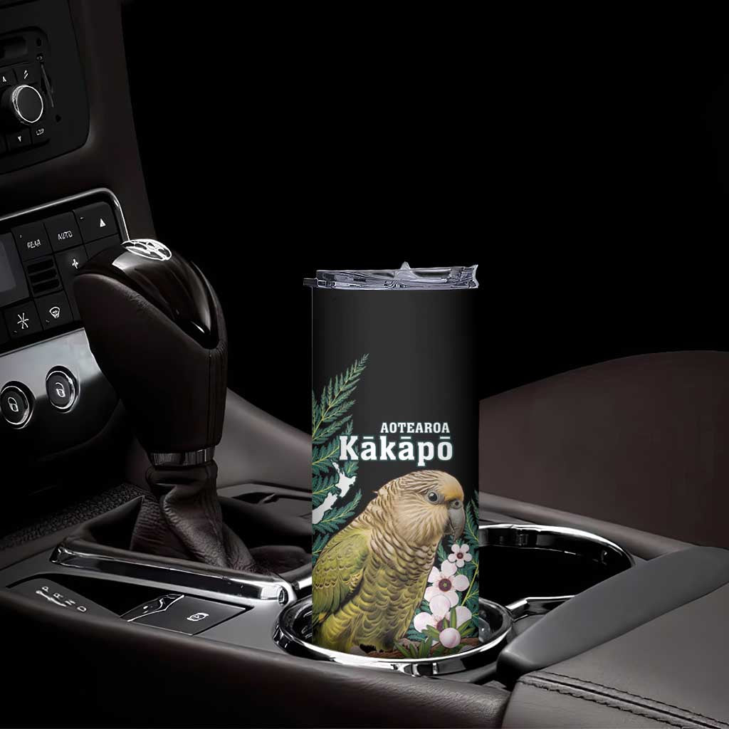 Personalised New Zealand Kakapo Skinny Tumbler Aotearoa Fern With Manuka