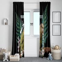 Personalised New Zealand Kakapo Window Curtain Aotearoa Fern With Manuka LT14 - Polynesian Pride