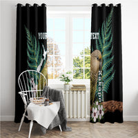 Personalised New Zealand Kakapo Window Curtain Aotearoa Fern With Manuka LT14 - Polynesian Pride