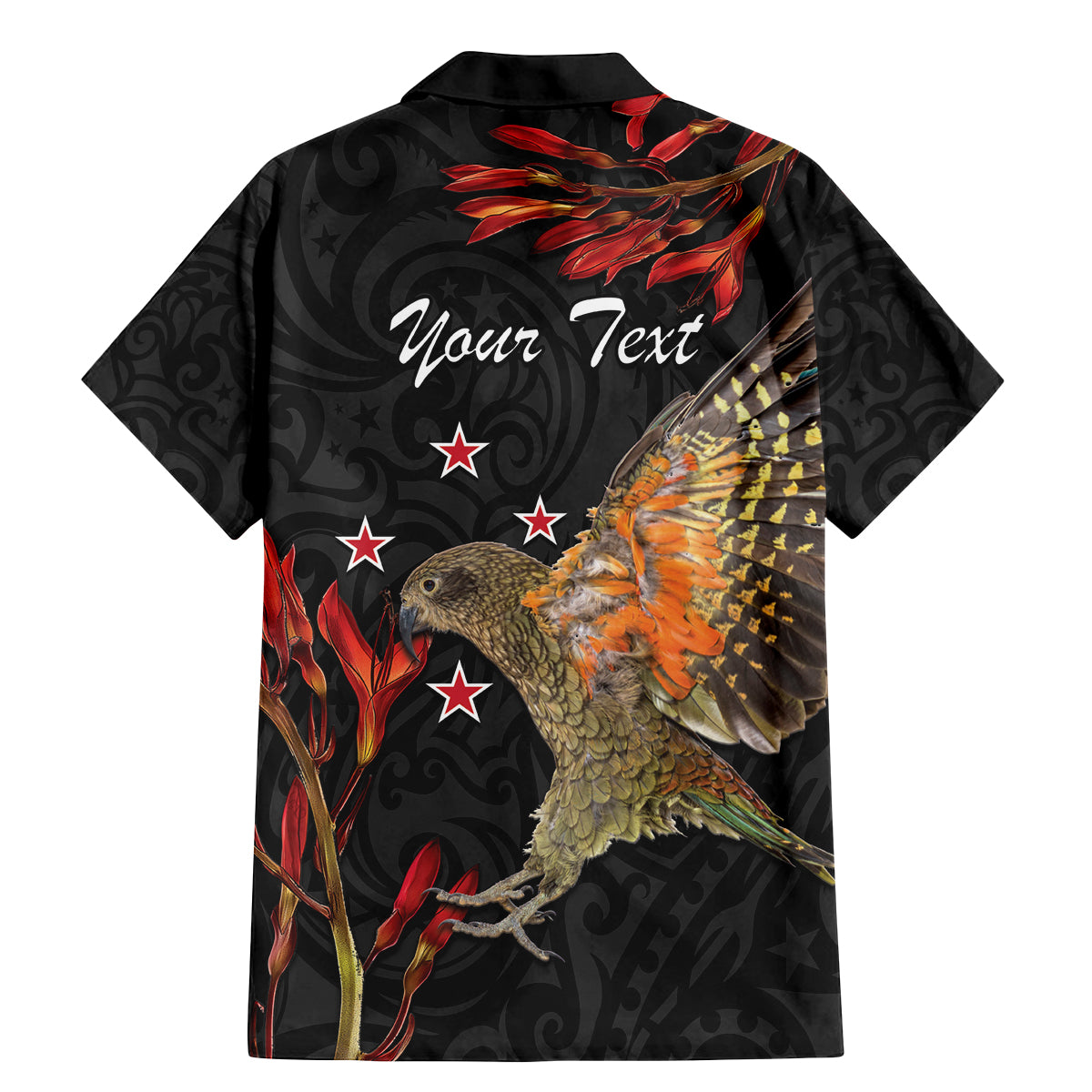 Personalised New Zealand Kea Family Matching Mermaid Dress and Hawaiian Shirt Nestor Notabilis With Harakeke Maori Pattern