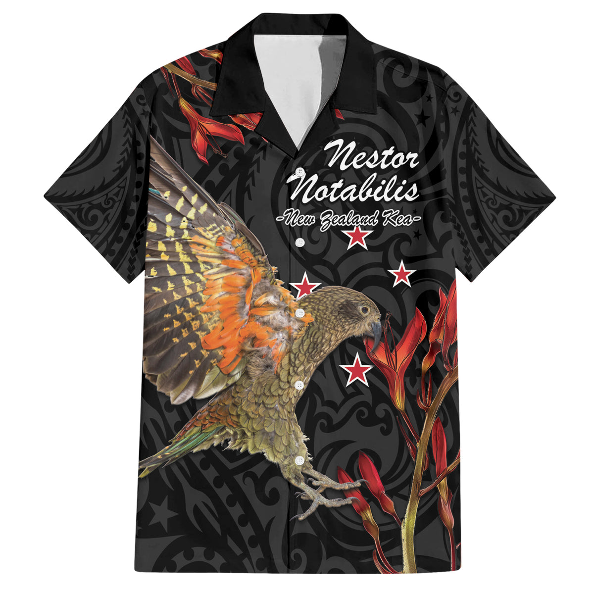 Personalised New Zealand Kea Family Matching Short Sleeve Bodycon Dress and Hawaiian Shirt Nestor Notabilis With Harakeke Maori Pattern