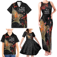 Personalised New Zealand Kea Family Matching Tank Maxi Dress and Hawaiian Shirt Nestor Notabilis With Harakeke Maori Pattern