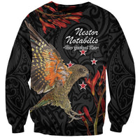 Personalised New Zealand Kea Sweatshirt Nestor Notabilis With Harakeke Maori Pattern