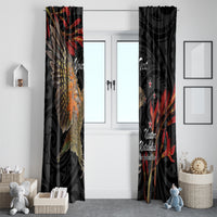 Personalised New Zealand Kea Window Curtain Nestor Notabilis With Harakeke Maori Pattern LT14 - Polynesian Pride