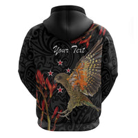 Personalised New Zealand Kea Zip Hoodie Nestor Notabilis With Harakeke Maori Pattern LT14 - Polynesian Pride