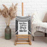 Custom Fiji Tapa Rugby Canvas Wall Art Flying Fijian Black And White Version