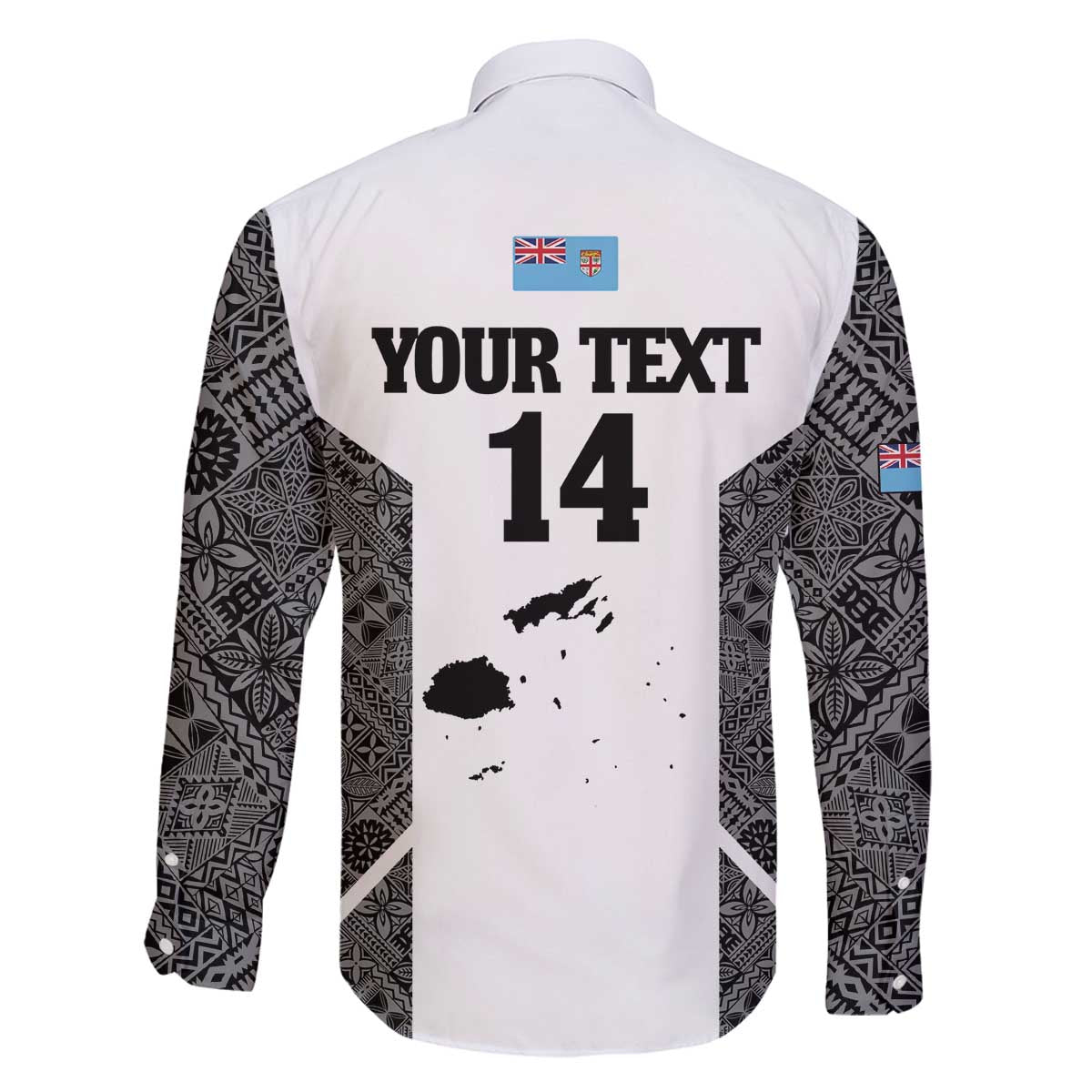 Custom Fiji Tapa Rugby Family Matching Off The Shoulder Long Sleeve Dress and Hawaiian Shirt Flying Fijian Black And White Version