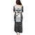 Custom Fiji Tapa Rugby Family Matching Puletasi and Hawaiian Shirt Flying Fijian Black And White Version