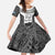 Custom Fiji Tapa Rugby Family Matching Summer Maxi Dress and Hawaiian Shirt Flying Fijian Black And White Version