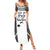 Custom Fiji Tapa Rugby Family Matching Summer Maxi Dress and Hawaiian Shirt Flying Fijian Black And White Version