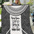 Custom Fiji Tapa Rugby Quilt Flying Fijian Black And White Version
