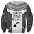 Custom Fiji Tapa Rugby Sweatshirt Flying Fijian Black And White Version