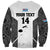 Custom Fiji Tapa Rugby Sweatshirt Flying Fijian Black And White Version