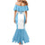 Custom Fiji Tapa Rugby Family Matching Mermaid Dress and Hawaiian Shirt Flying Fijian Blue And White Version