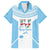 Custom Fiji Tapa Rugby Family Matching Summer Maxi Dress and Hawaiian Shirt Flying Fijian Blue And White Version