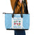 Custom Fiji Tapa Rugby Leather Tote Bag Flying Fijian Blue And White Version