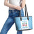 Custom Fiji Tapa Rugby Leather Tote Bag Flying Fijian Blue And White Version